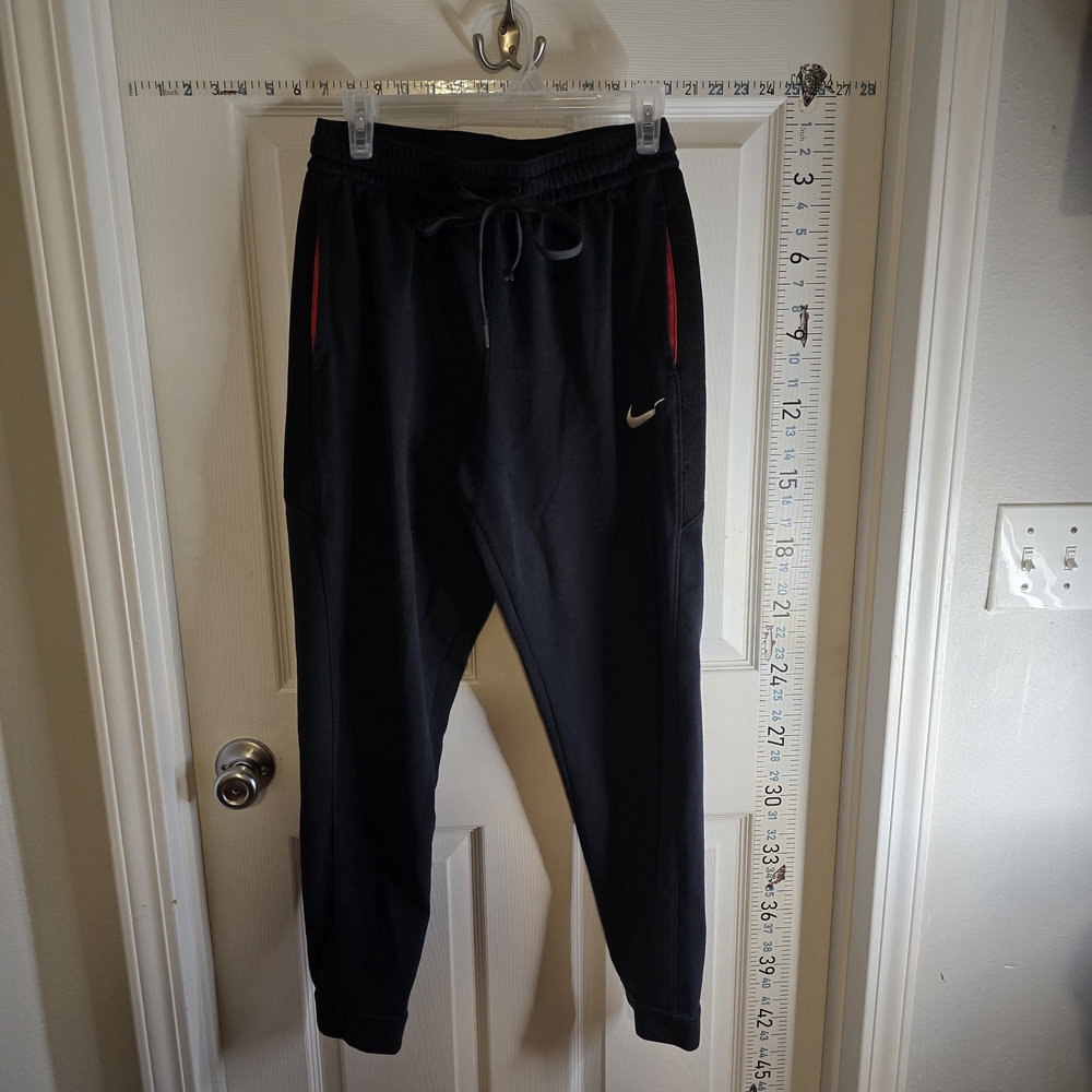 Nike Black Jogger Pants with Red Pocket Accents